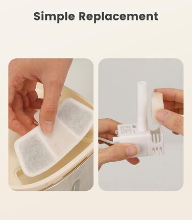 6 шт. Запасні фільтри для кавоварки/поїлки для котів на 3.5л з нержавіючої сталі, модель PW04