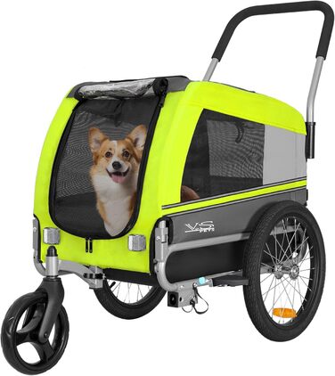 Універсальний візок-перевозник для собак Tiggo VS Pets Medium: 2в1 (велосипедний, буксирний) - зелений