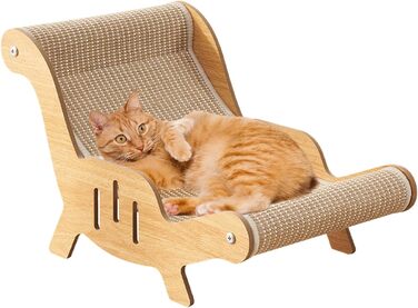 Крісло-лежанка для котів з сизалю, лежанка-крісло для дряпання котів, гамак для котів, кошик для котів, ліжко для котів, цуценят та дрібних тварин, 53x31x32 см