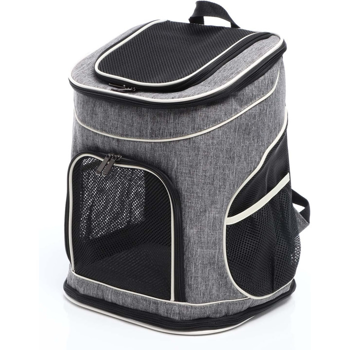 Рюкзак для собак та котів Fudajo: 32x27x40 см, до 6 кг, чорно-сірий, для подорожей