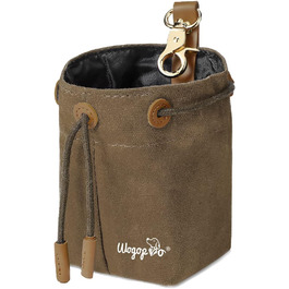 Сумка для корму для собак, канвас, з кліпсою та шнуром, для тренувань (колір: коричневий)