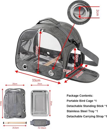 Переносна клітка для птахів Glenmi Royal Blue зі стійкою та легкою для чищення підставкою