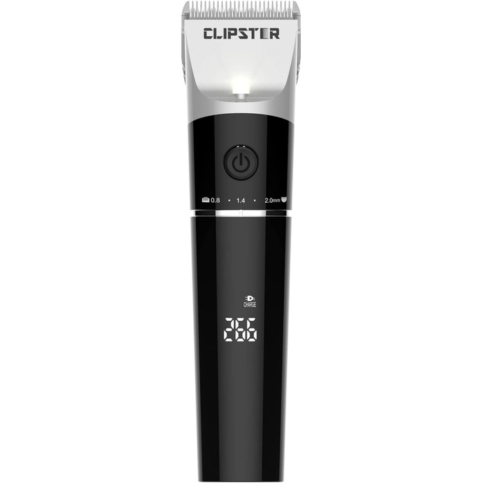 Електрична машинка для стрижки Kerbl Clipster DeloX, цифрова, чорна, аксесуари