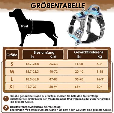 Нашийник для собак великих порід, шлейка з двома карабінами та зручною ручкою, регульована та світловідбиваюча, для щоденних тренувань (L), камуфляжний колір