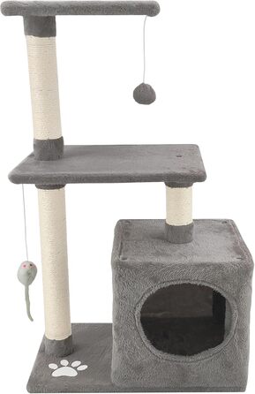 Котячий комплекс Beltom з будиночком, 85 см (сірий)