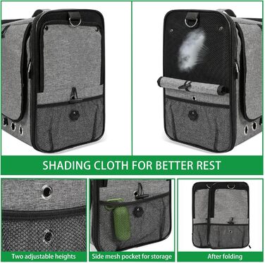 Переносна сумка-переноска для птахів GRLEAYIE: легкий рюкзак для папуги, велика, дихаюча, прозора сумка-переноска для подорожей