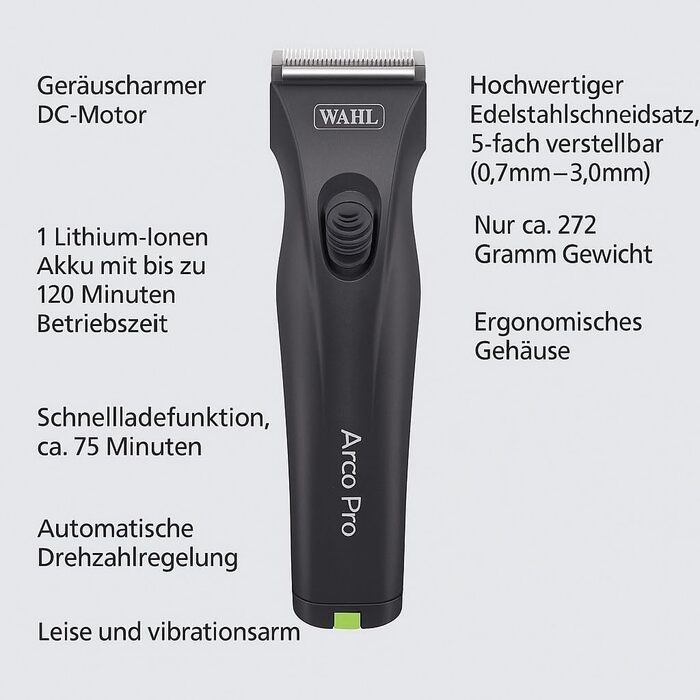 Машинка для стрижки собак Rotschopf24 Edition Arco Pro: акумуляторна, для професійного використання, з чохлом. 44204 (1 акумулятор)