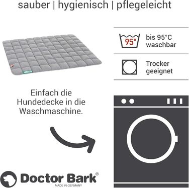 М'яка лежанка для собак Doctor Bark, розмір L, 100x80 см, світло-сіра, для великих собак, міцна, для дому та вулиці, витримує прання до 95°C