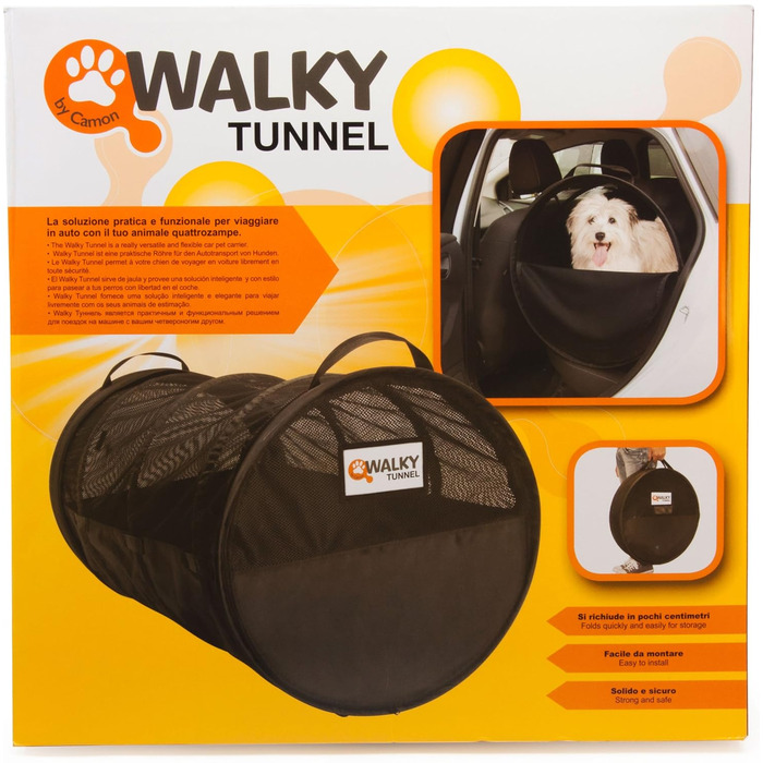 Складана переноска для тварин dobar Walky Tunnel, нейлонова, чорна, 60x120 см – транспортна сумка для собак і котів, преміум-якість, для авто