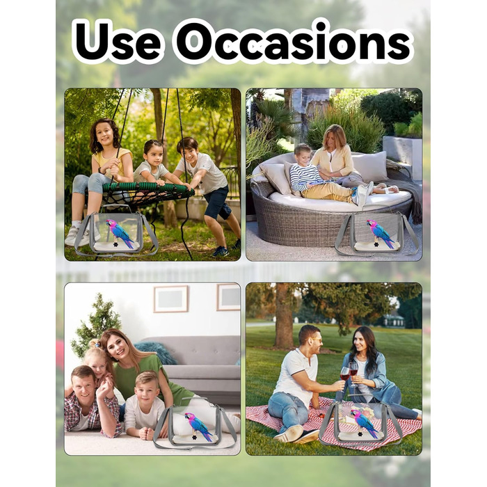 Транспортний ящик для птахів Gxdamxz з піддоном та дерев'яною перегородкою, клітка для хвилястих папужок/інших птахів/дрібних тварин, 27x20x20 см