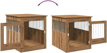 Клітка для собак у меблевому стилі vidaXL, артезіанський дуб, 64,5x80x71 см, стильне меблеве житло для собак