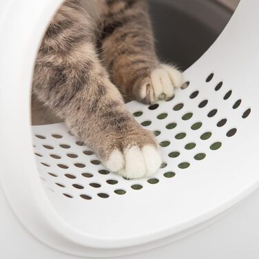 Туалет для котів PawHut з кришкою, пластиковий, білий, до 5 кг, 55x40x39 см
