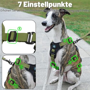 Шлейка для собак Paworld, анти-тяга, шлейка від паніки, анти-вислизання, регульована, дихаюча жилетка для собак маленьких, середніх та великих розмірів (XL) Extra Large (упаковка 1), колір: зелений