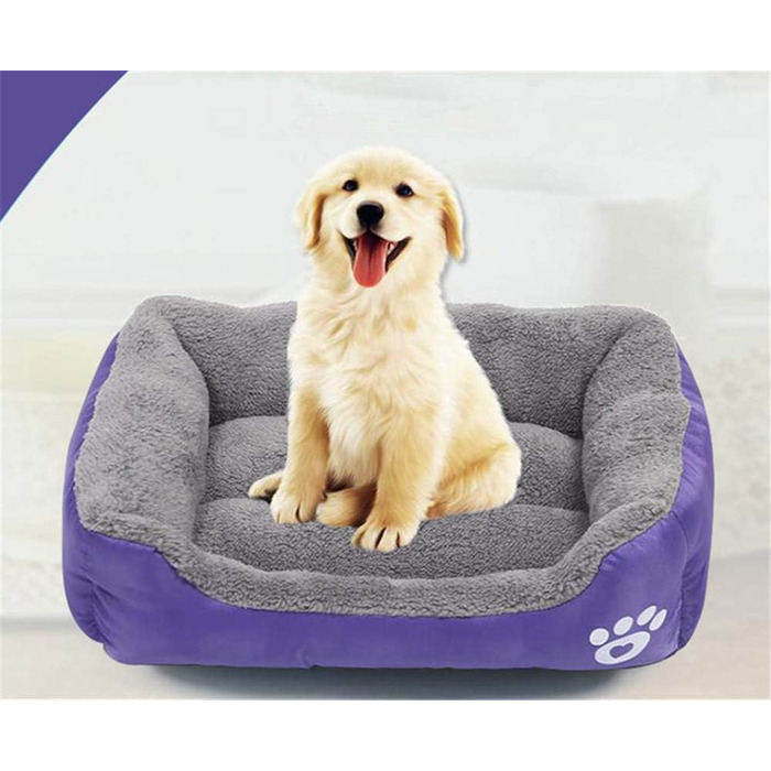 Крісло-ліжко для собак, лежанка для собак, м'яка подушка для собак, кошик для собак, знімний чохол, миється, синій, розмір S