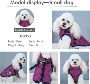 Тепла зимова куртка для собак та котів, розмір XXL (5.4-9.5 кг), фіолетовий