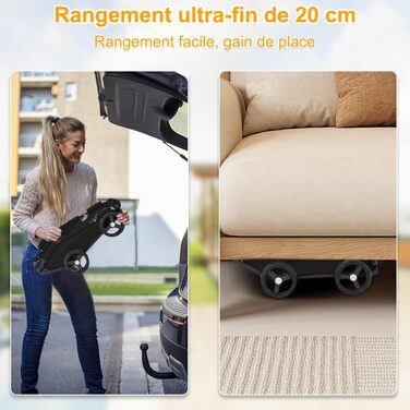 Візок для собак та котів OHMG, складний, до 20 кг, з гальмом, XXL-кошик, 3 вікна, тримач для напоїв, чорний (51 x 35 x 31 см)