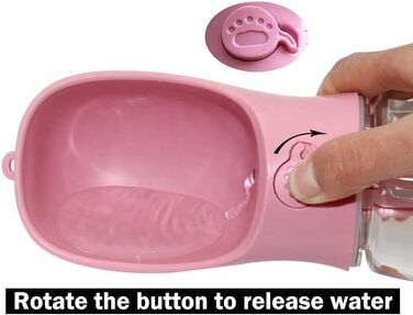 Портативна пляшка для води для собак M&JOutdoors, 540 мл, рожева