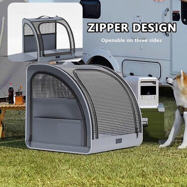 Транспортна переноска для собак та котів, авто-переноска для тварин з панорамним вікном 360°, оксфордська тканина, розмір L (50 x 48 x 49 см)