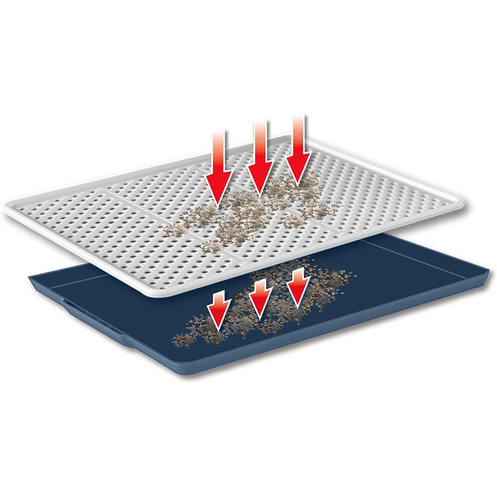 Килимок для котячого туалету PATAM з антиковзким ситом, сито для свинячого сита, 46 см x 36 см x 3 см, Made in Italy – (Champion Blau)