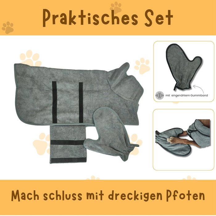Рушник для собак Luminoza: мікрофібра, швидко сушить, для собак та котів (Сірий)