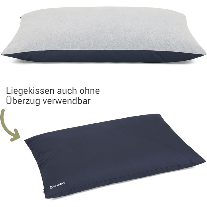 М'яке ліжко для собак великих порід Doctor Bark GreenLabel, XL, кобальтовий колір. Легко миється, зручне, знімний чохол.