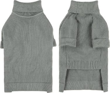 Теплий зимовий пуловер для собак маленьких та середніх порід, з коміром-горловиною. Підходить для Чихуахуа, Такси, Французького бульдога та інших. Колір: сірий, розмір M