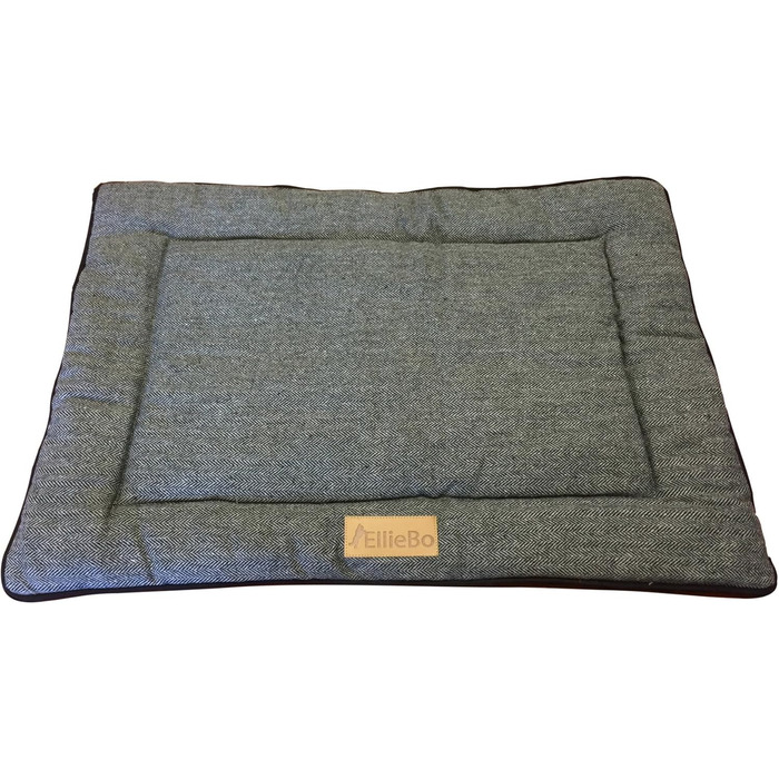 Ліжко для собак Ellie-Bo Wende, Tweed та чорне штучне хутро, для клітки розміру M, 76 см, розмір L71 x W48 x H3 см