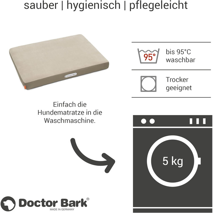 Ортопедичний матрац для собак Doctor Bark з флісовою поверхнею, великий (M, 80x60 см, бежево-золотисто-коричневий)