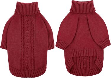 Теплий в'язаний пуловер для собак з коміром-горловиною. Підходить для маленьких, середніх собак, цуценят та котів. Колір: червоний