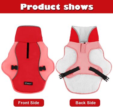 Зимова куртка для собак Emust, тепла та вітронепроникна, помаранчевого кольору, для середніх собак, розмір M