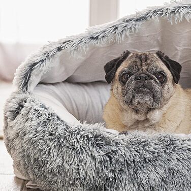 Кігтеточка-лежанка для котів та собак Weltbild - затишна печерка Ø 60 см з плюшу, як лежанка для котів або собак, печерка, що можна прати