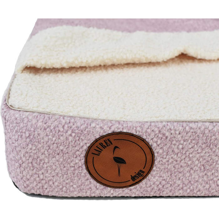 М'яке ліжко для собак середніх порід з ортопедичною матрацом, капюшоном та неслизьким покриттям. Легко миється, з блискавкою. Рожевий колір, 85 x 70 x 10 см