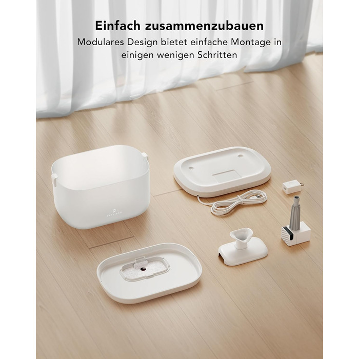 Автоматичний фонтан для котів PETLIBRO Dockstream, бездротовий, ультратихий, 2,5 л, для котів і собак, BPA-free, два режими подачі води, легке очищення