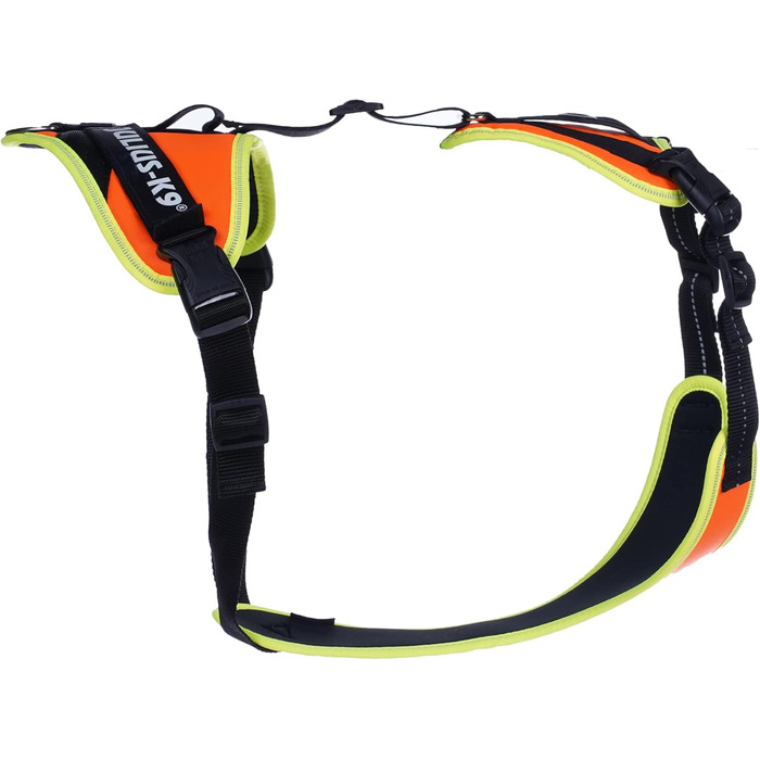 Шлейка для собак Julius-K9 Mantrailing Outdoor L-XL, неонова помаранчева з UV-кантом