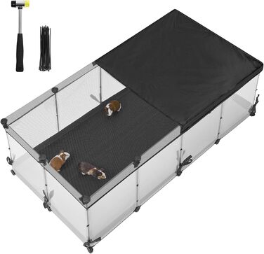 Клітка для дрібних тварин SONGMICS, 144 x 74 x 47 см, білий колір, LPC015W01 M