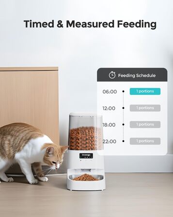 Автоматичний годівник для котів Invengo MeowServe S20, 5л, з таймером та керуванням через додаток, з нержавіючої сталі SUS 304 + ABS, для котів, собак та інших дрібних тварин