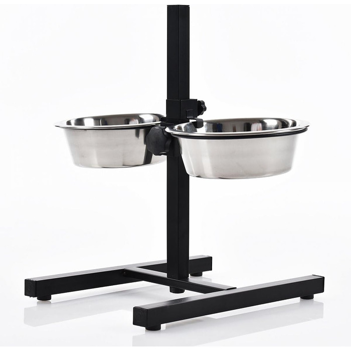 Набір мисок для собак 2 шт. по 1800 мл з нержавіючої сталі, підставка, A040