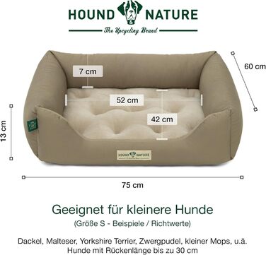 Ортопедичне собаче ліжко HOUND & NATURE Zürich S (75x60 см, Taupe) | М'яке, кудлате, з можливістю прання