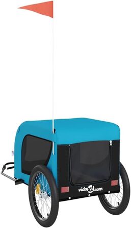 Фahrрадіаnгaнґер Tidyard для собак, вантажопідйомність 45 кг, з відбивачами та прапором, Oxford-тканина, блакитний та чорний