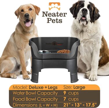 Автоматична годівниця для собак NEATER PET BRANDS Feeder-Deluxe з подовженими ніжками, велика, чорна