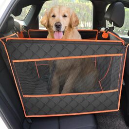Автокрісло для собак Pecute XL 70×61×55 см, посилене, для середніх і великих порід, з 4 ременями кріплення, бокс для заднього сидіння автомобіля