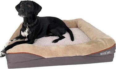 Ортопедичне ліжко для собак Emmi-pet, велике, 120x85x25 см, м'яке та зручне, нековзне, дихаюче, пране, адаптується до форми тіла