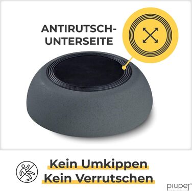 Миска для собак PiuPet® 2 шт. по 1,6 л, сіра, для великих собак, миска для корму та води, можна мити в посудомийній машині, діаметр 19,5 см