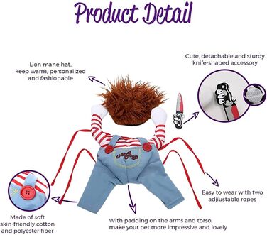 Костюм на Хелловін для собак: жахливий костюм для святкування, аксесуари та одяг для собак. Іграшки для рольових ігор, кумедні костюми для собак малого та великого розміру