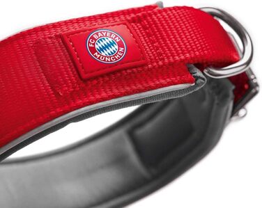 Нашийник для собак Hunter Neopren Reflect FC Bayern München, сірий (червоний, S-M (45))