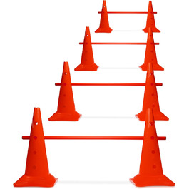 Набір перешкод для аджиліті Sportikel24 (4 шт.) – 50 см, з штангами 100 см – для собак, коней, дітей – червоний