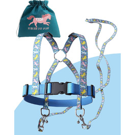 Jubi® Синя поводи для коней для дітей - регульовані розміром для ідеальної посадки та сумка для зберігання - екіпірування для коней для дітей/іграшки для коней