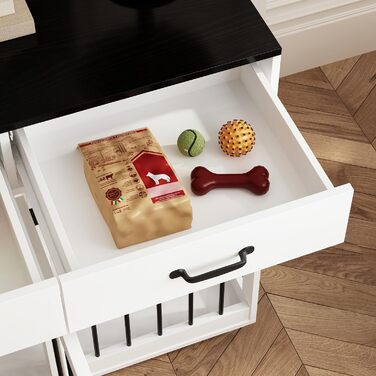 Клітка для собак з 3 ящиками, 137x57x85 см, клітка-будка для собак середніх порід, переноска для собак, білий та чорний колір, для дому