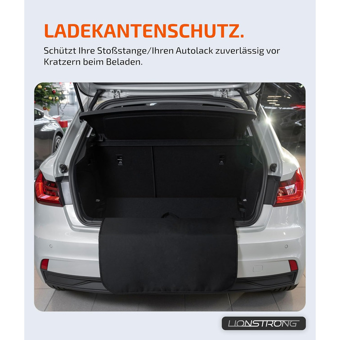 Захист для вантажного відсіку LIONSTRONG® – універсальний килимок для багажника авто [з підкладкою & водонепроникний] – для собак, SUV, легкових авто – захист від подряпин та ковзання (100x73 см)