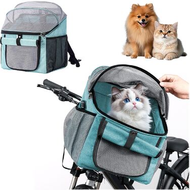 Корзина для собак на велосипед 3-в-1, 32×29×39 см. Складана сумка-переноска для тварин, вантажопідйомність до 5 кг. Підходить для магазинів зоотоварів, прогулянок, пікніків та лікарень.